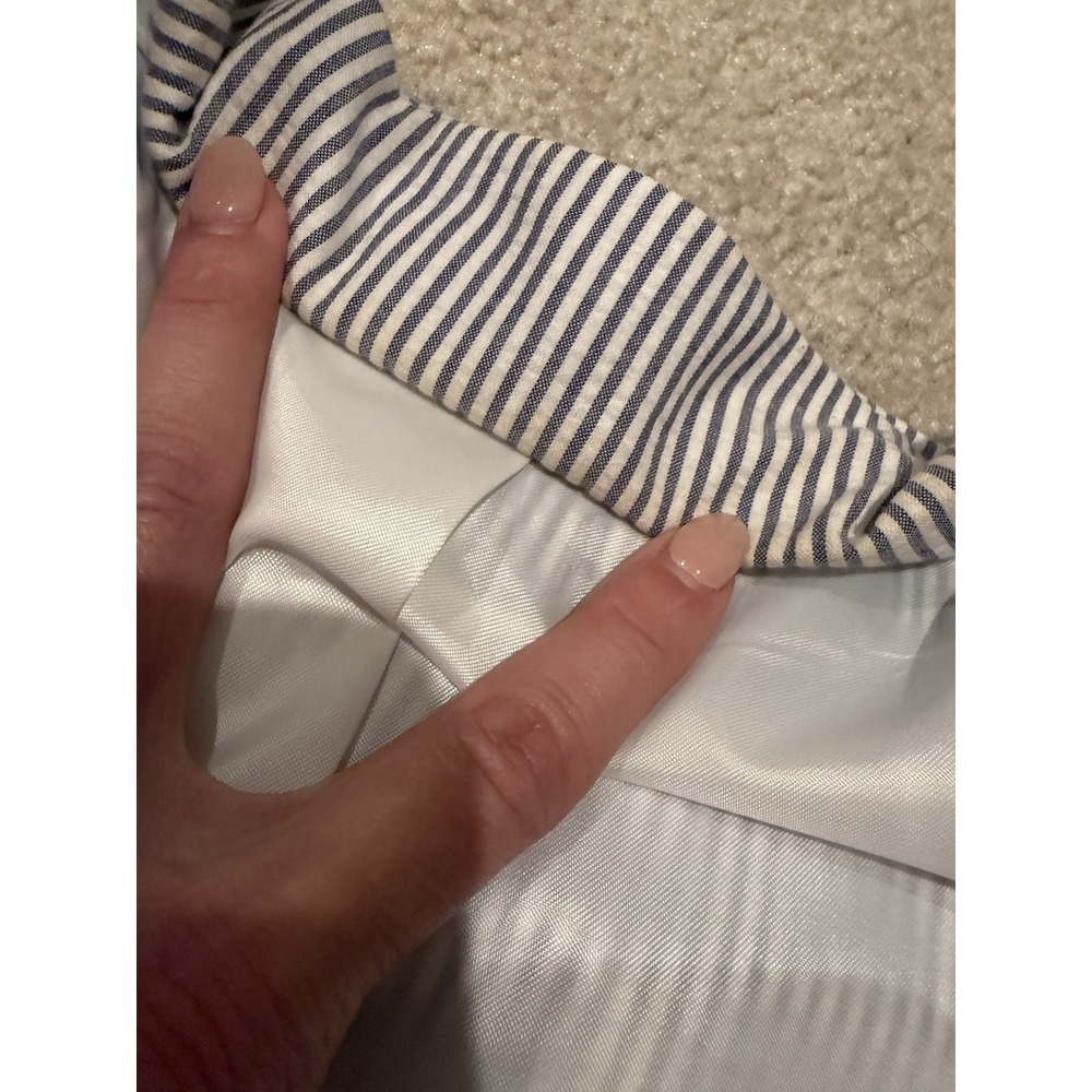 Jos A Bank Classic‎ Seersucker Blue White Pinstriped Cotton Suit 2 Pc Men's 46L - Picture 9 of 16
